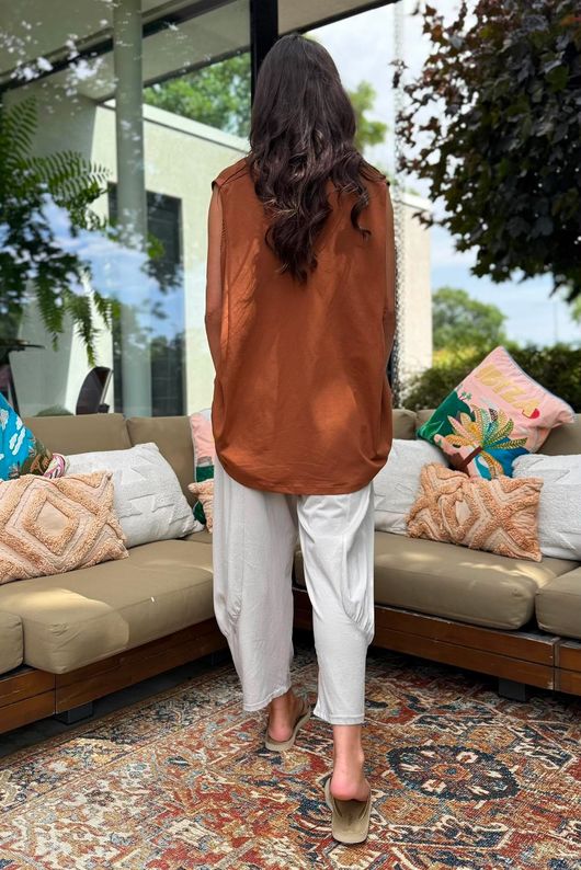 Oscar Drape Trapeze Tank Hazelnut